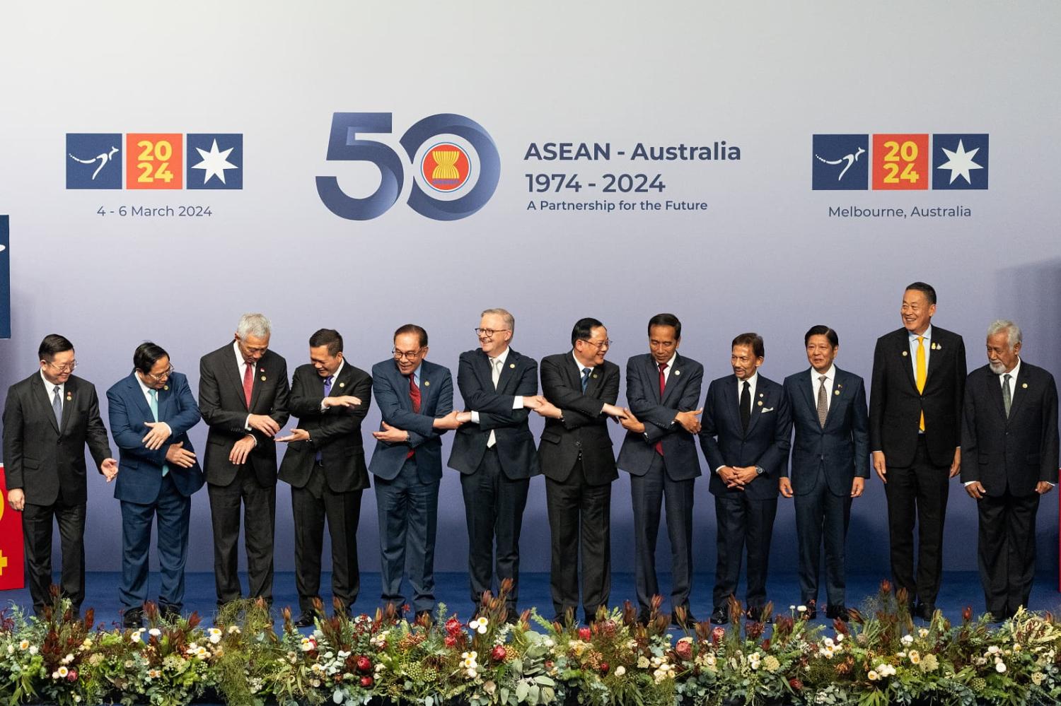 ASEAN leaders with the Australian Prime Minister at the ASEAN-Australia Special Summit on 5 March 2024 in Melbourne, Australia (Asanka Ratnayake/Getty Images)